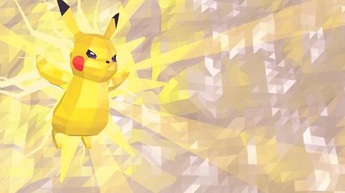 Pikachu low poly background!!!!  preview image